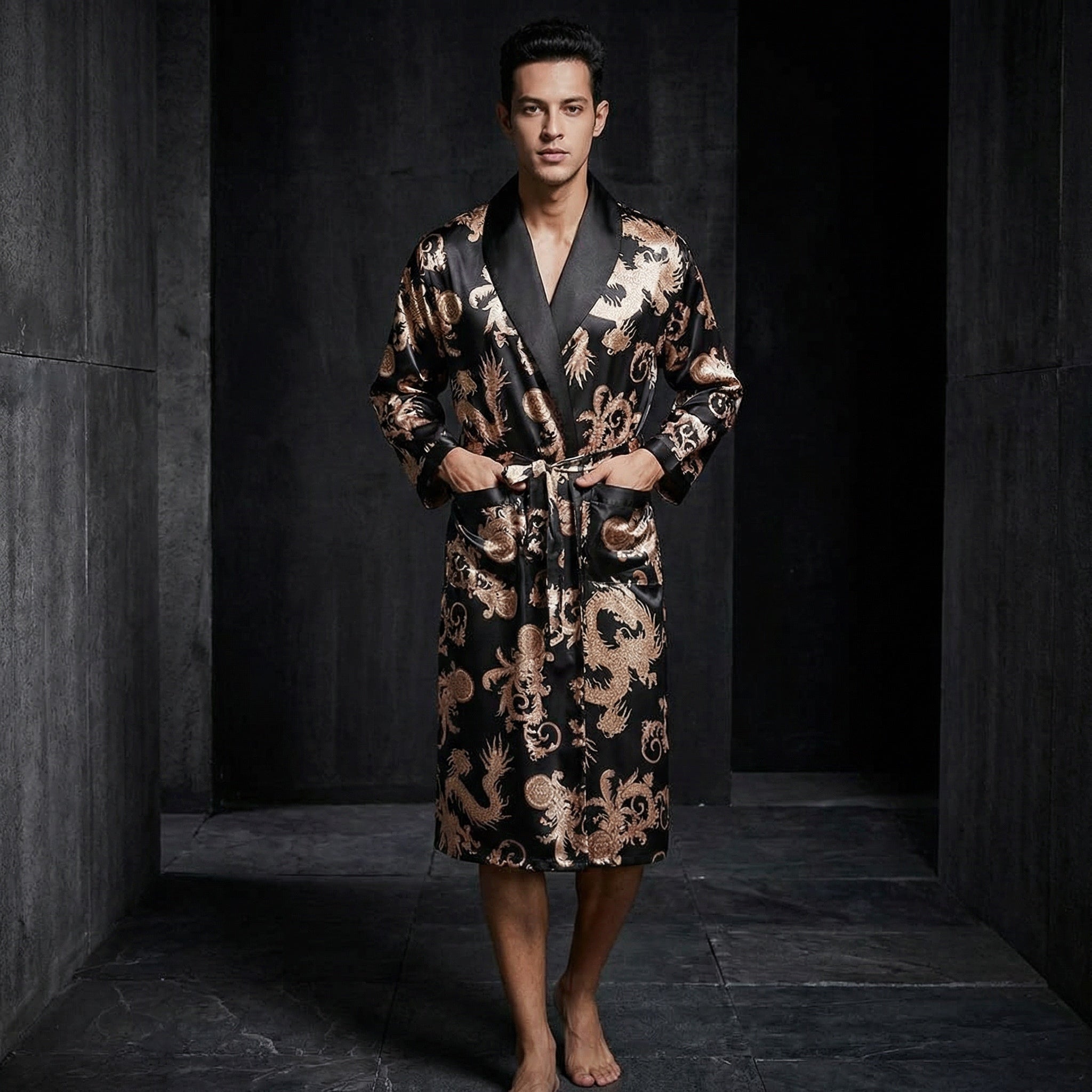 Silk Dragon Evening Comfort Lounge Robe