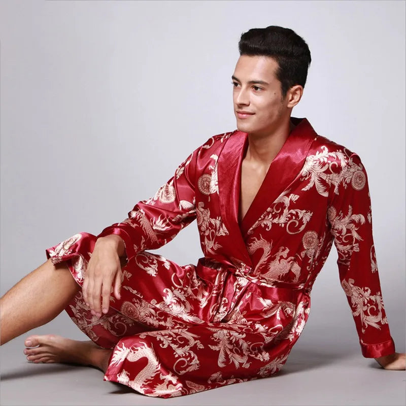 Silk Dragon Evening Comfort Lounge Robe