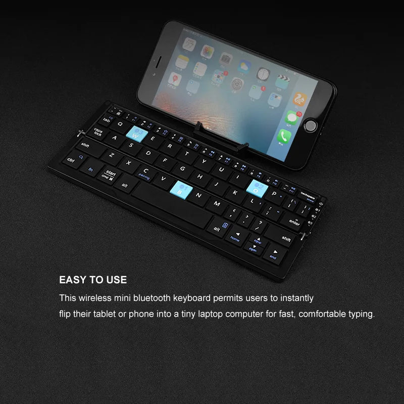 TITAN Ultra-Mini Foldable Bluetooth Keyboard with Built-In Stand